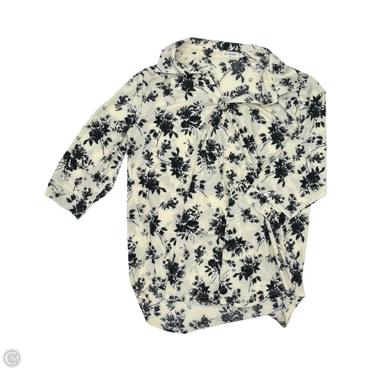 Blouse 3/4 Sleeve By Clothes Mentor In Black & Cream, Size: 2x