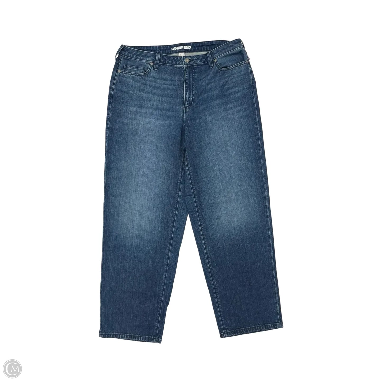 Jeans Wide Leg By Lands End In Blue Denim, Size: 16