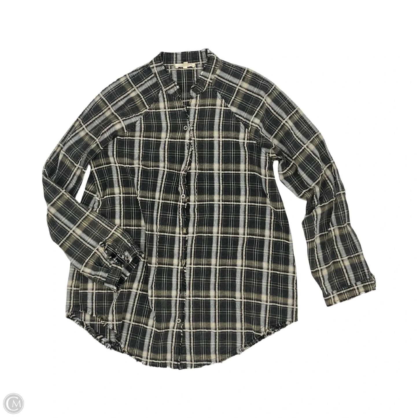 Blouse Long Sleeve By Mystree In Brown & Tan, Size: L