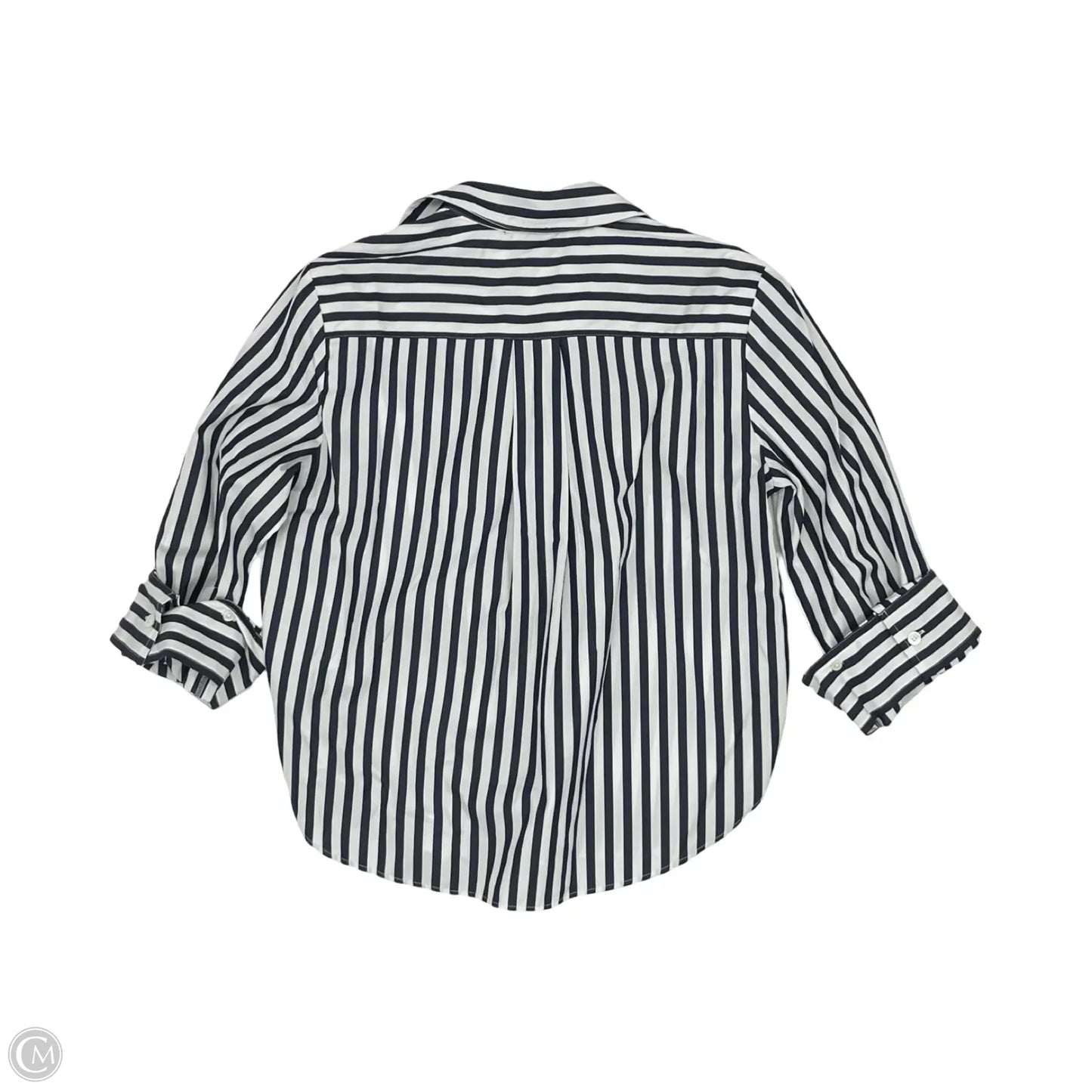Blouse Long Sleeve By Madewell In Blue & White, Size: S