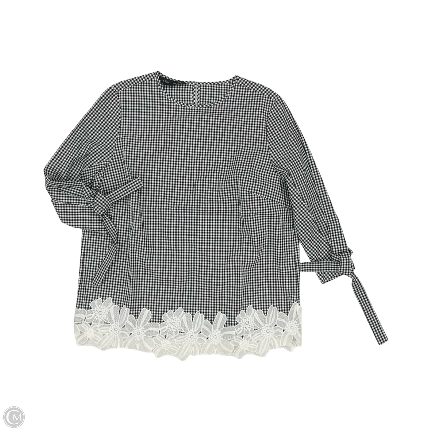 Blouse Long Sleeve By Ming Wang In Black & White, Size: S