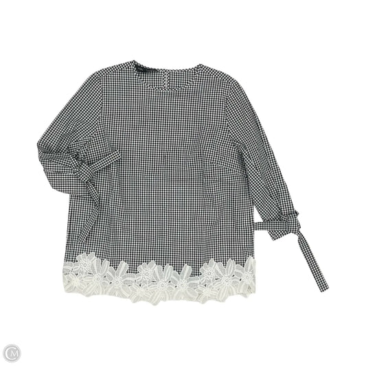 Blouse Long Sleeve By Ming Wang In Black & White, Size: S