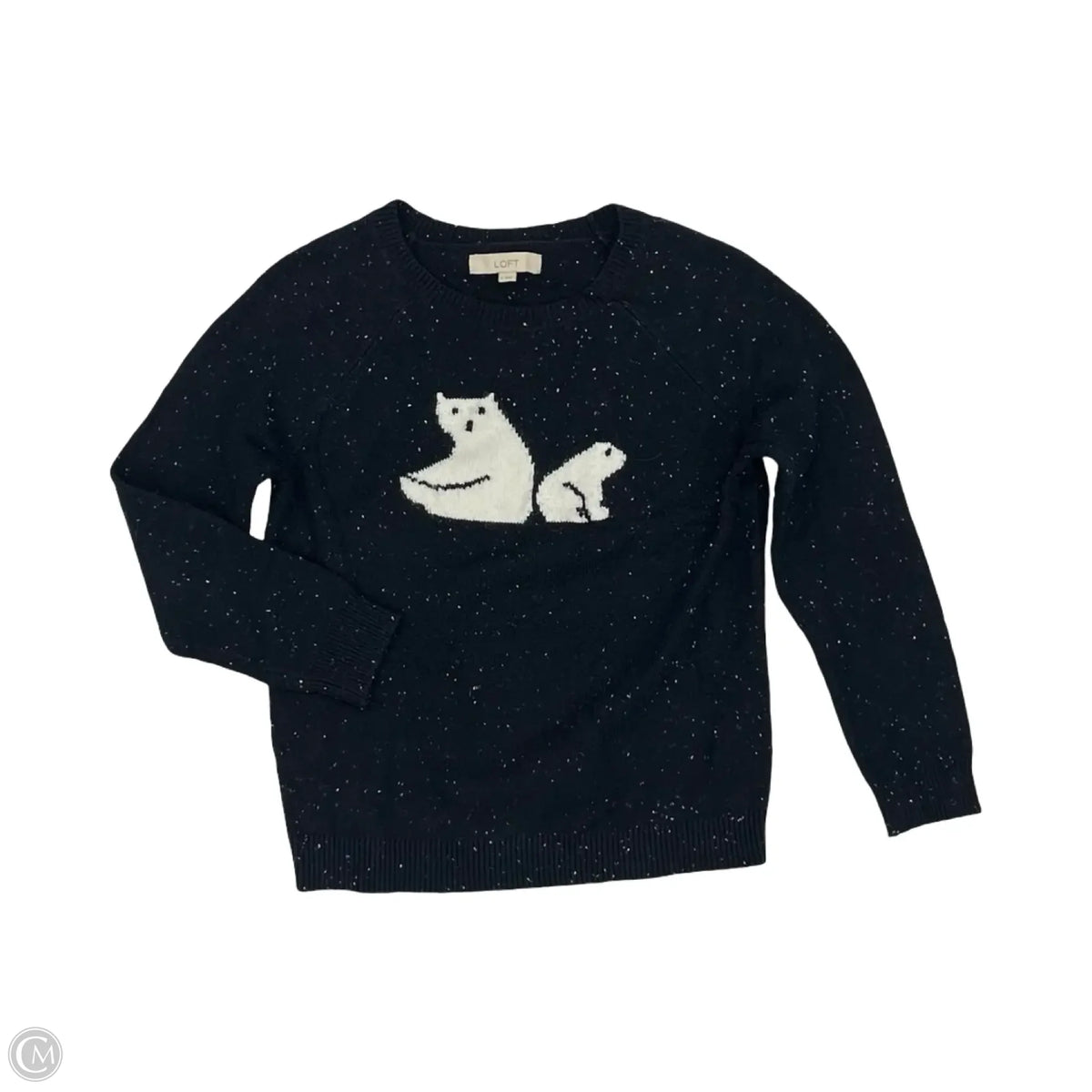 Sweater By Loft In Blue & White, Size: S