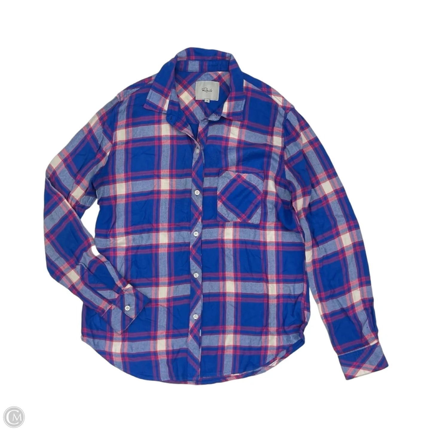 Blouse Long Sleeve By Rails In Blue & Pink, Size: S