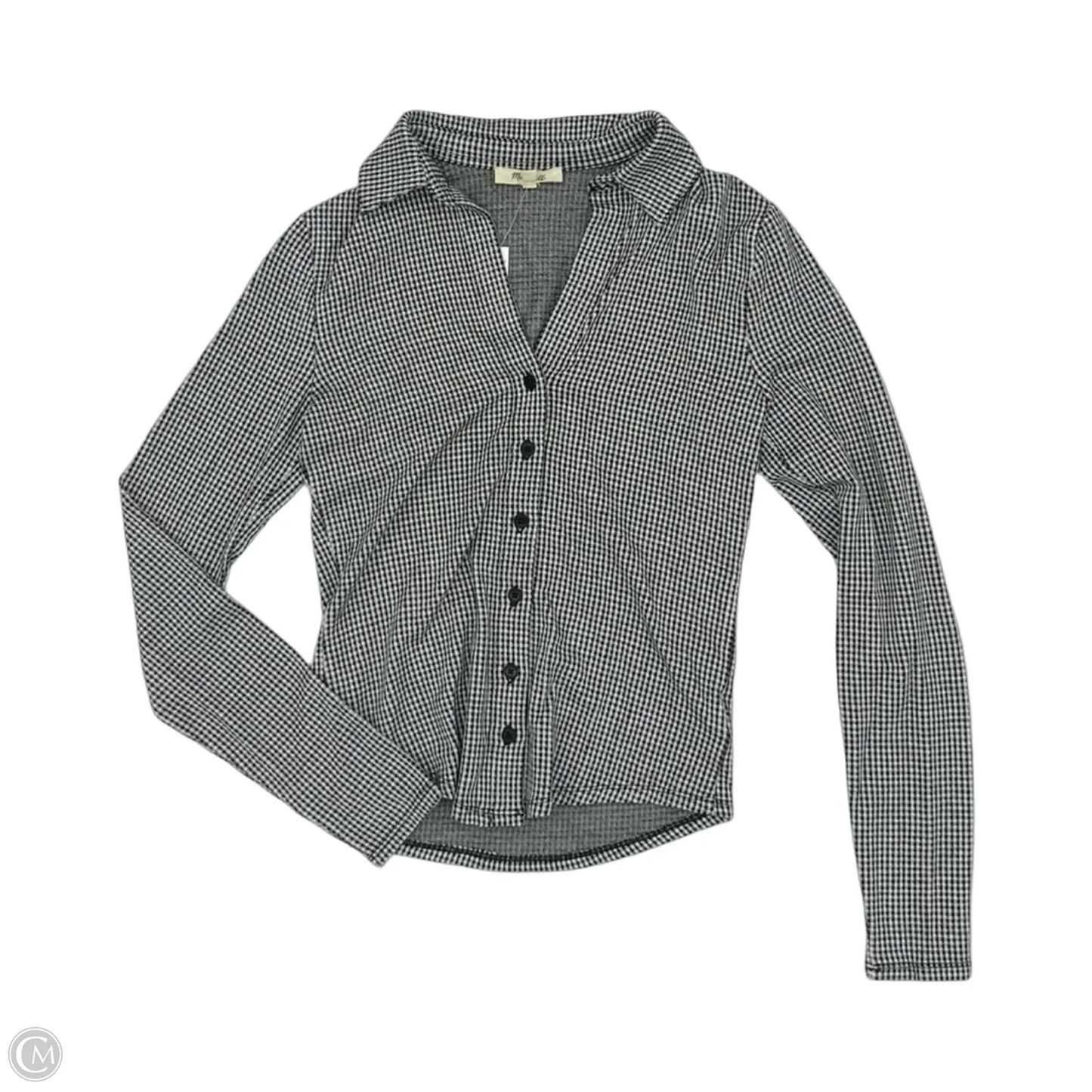 Blouse Long Sleeve By Madewell In Black & White, Size: S