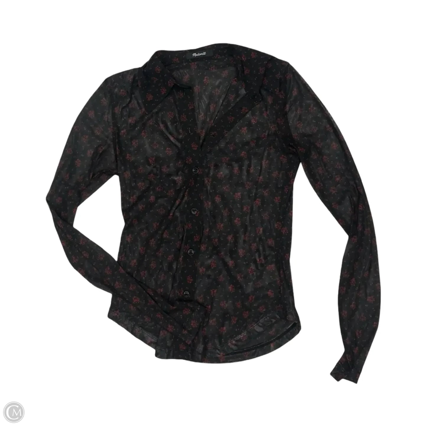 Blouse Long Sleeve By Madewell In Black & Red, Size: S