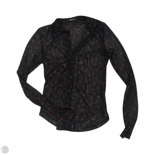 Blouse Long Sleeve By Madewell In Black & Red, Size: S