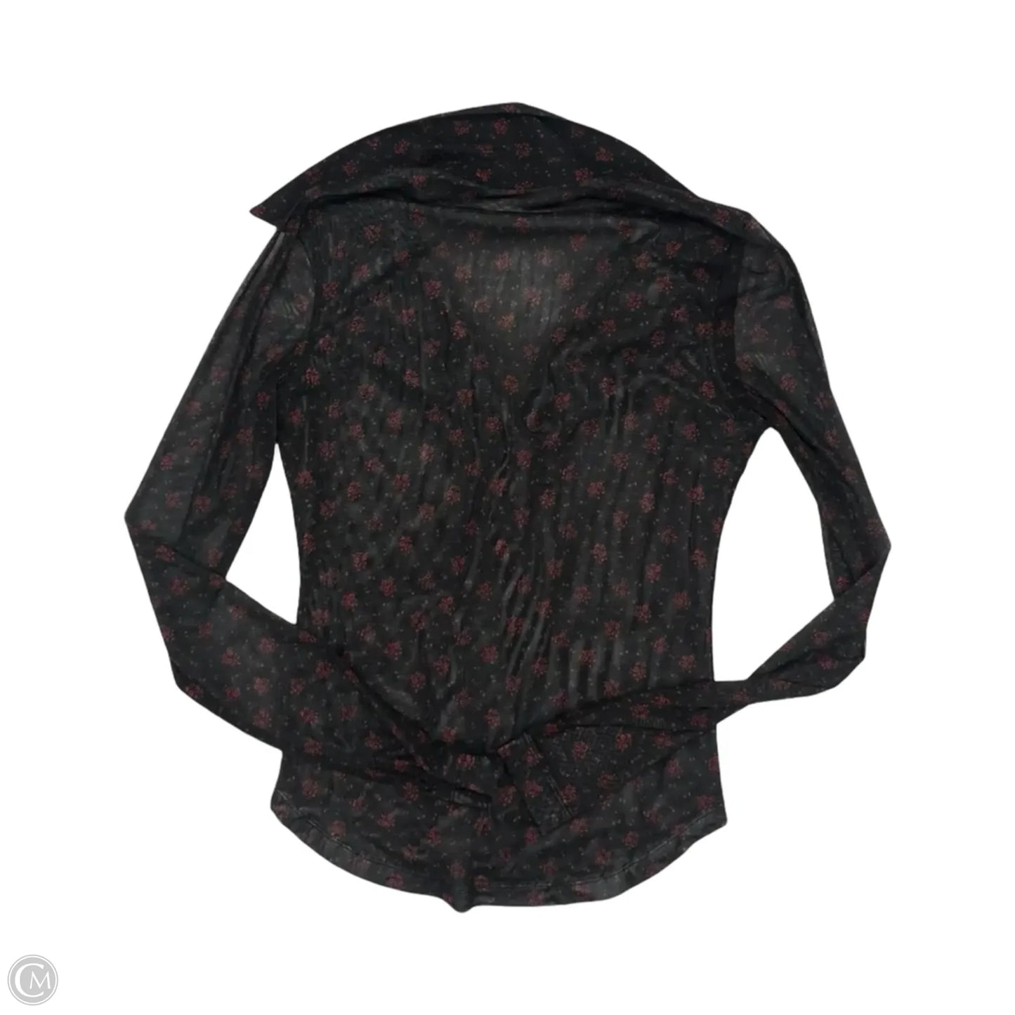 Blouse Long Sleeve By Madewell In Black & Red, Size: S