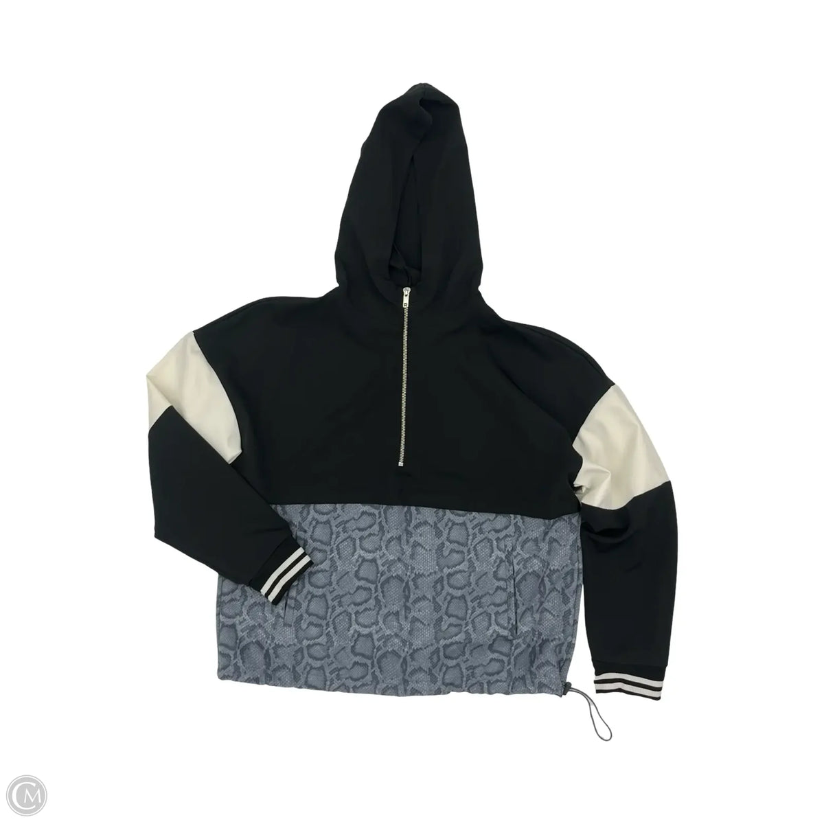 Athletic Jacket By Avia In Black & Grey, Size: M