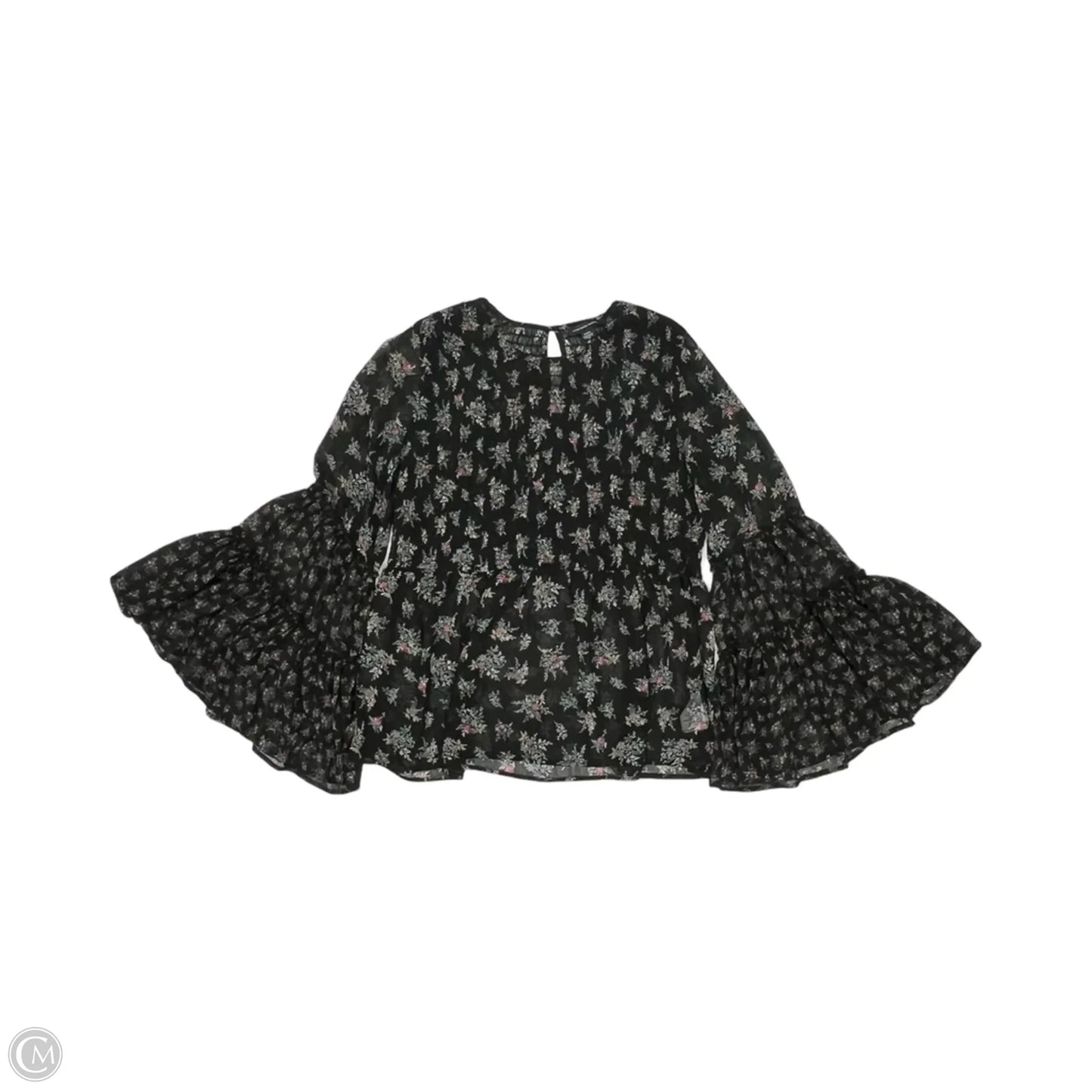 Blouse Long Sleeve By American Eagle In Black, Size: M