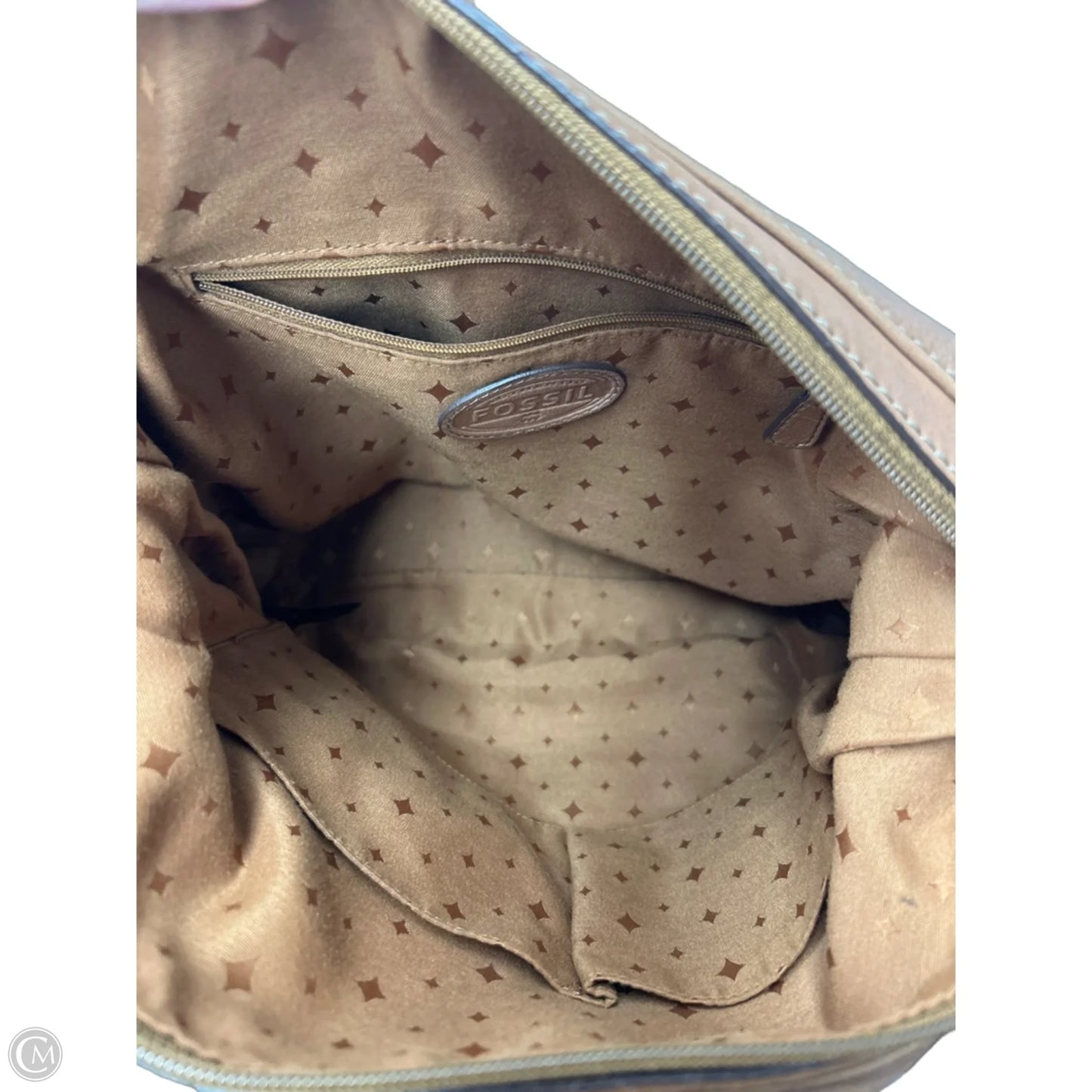 Crossbody Leather By Fossil, Size: Medium