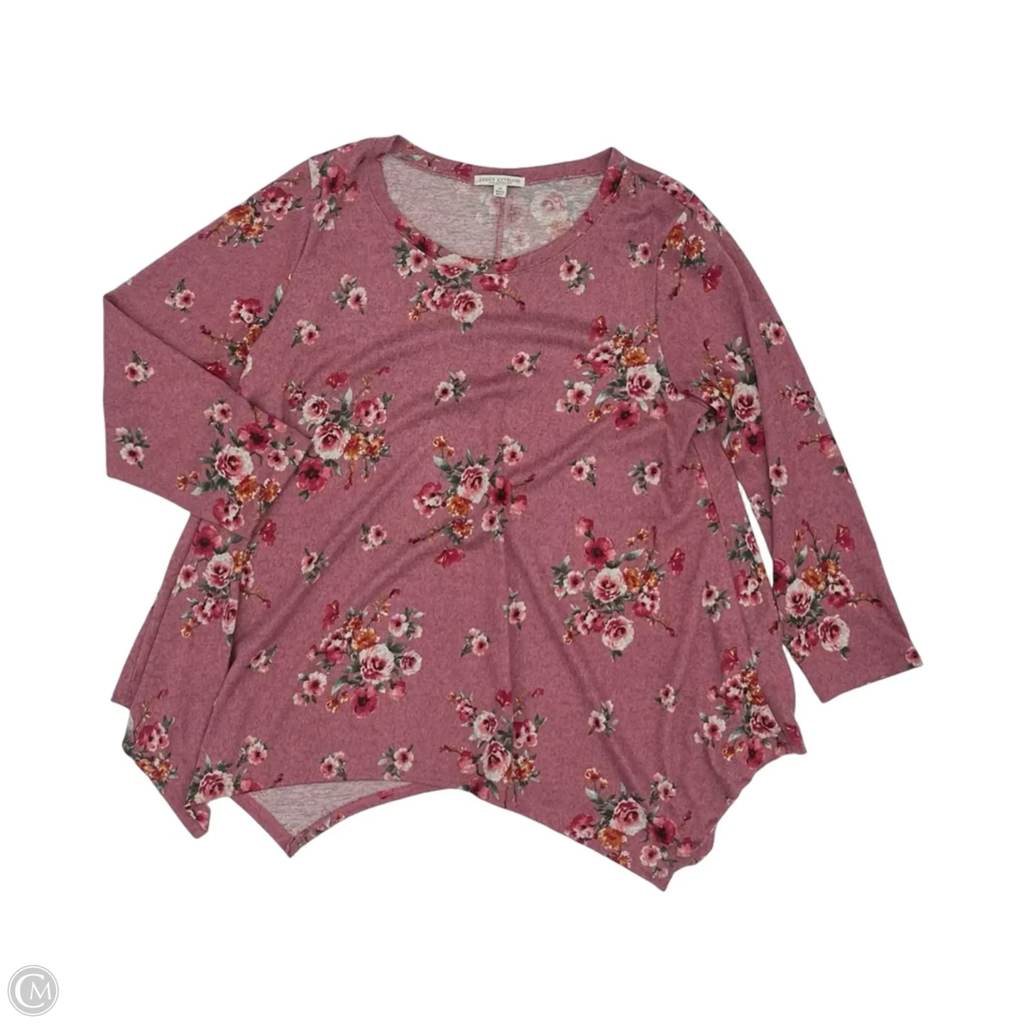 Top Long Sleeve By Green Envelope In Pink, Size: 2x