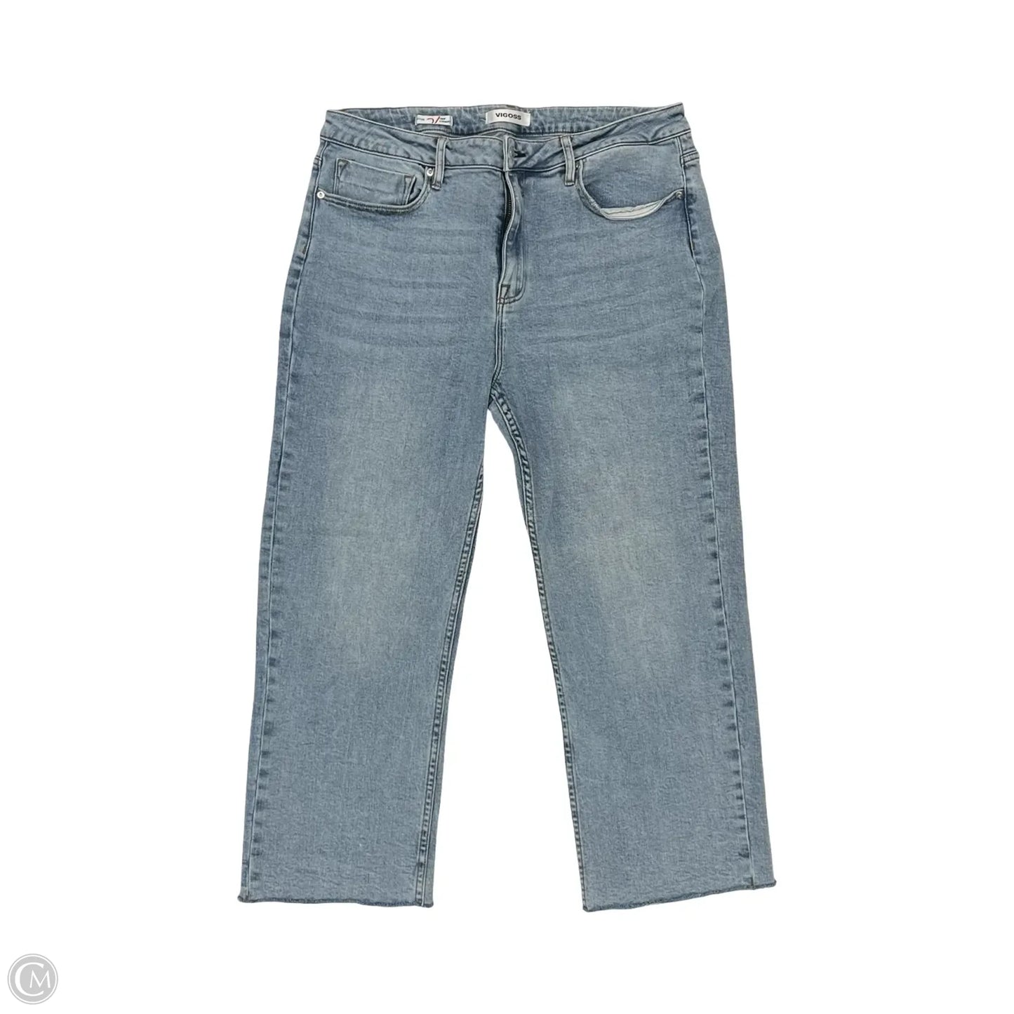Jeans Cropped By Vigoss In Blue Denim, Size: 16