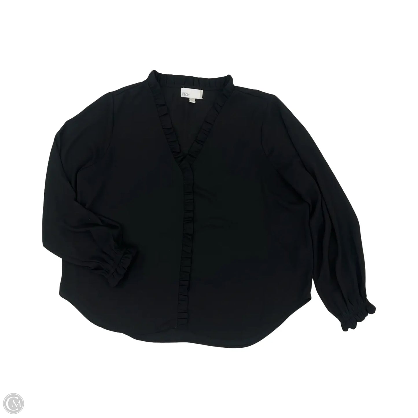 Blouse Long Sleeve By Nordstrom In Black, Size: 2x