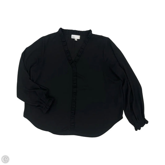 Blouse Long Sleeve By Nordstrom In Black, Size: 2x