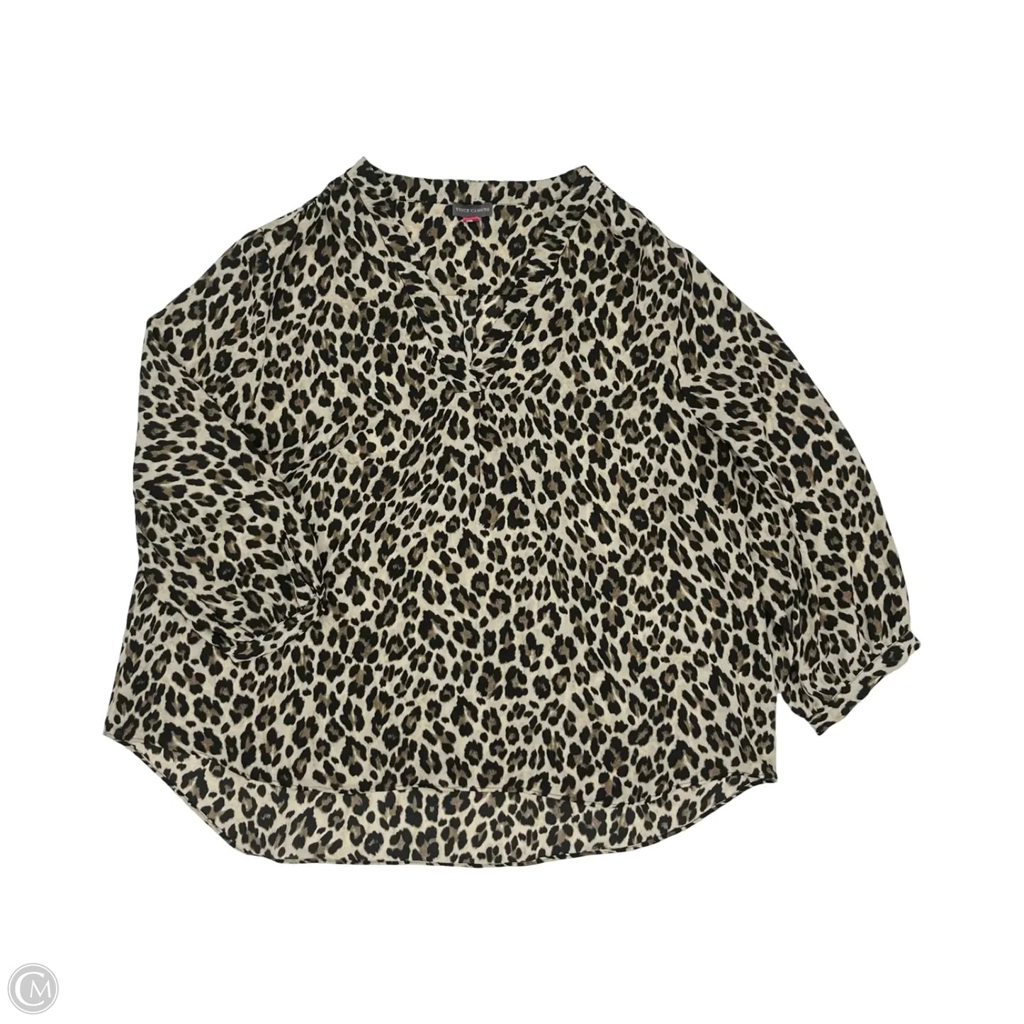 Blouse Long Sleeve By Vince Camuto In Animal Print, Size: Xxl