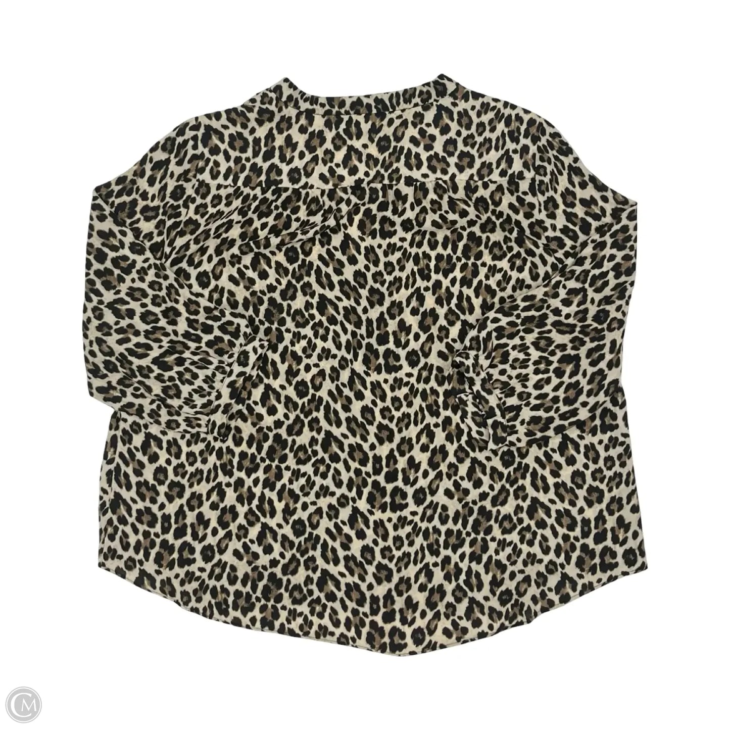 Blouse Long Sleeve By Vince Camuto In Animal Print, Size: Xxl