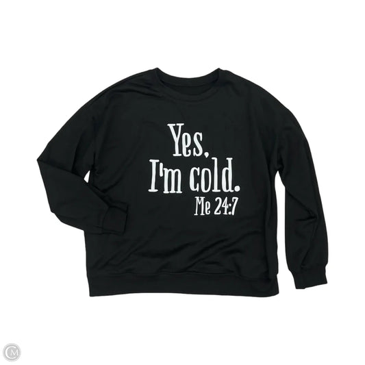 Sweatshirt Crewneck By Clothes Mentor In Black, Size: Xl