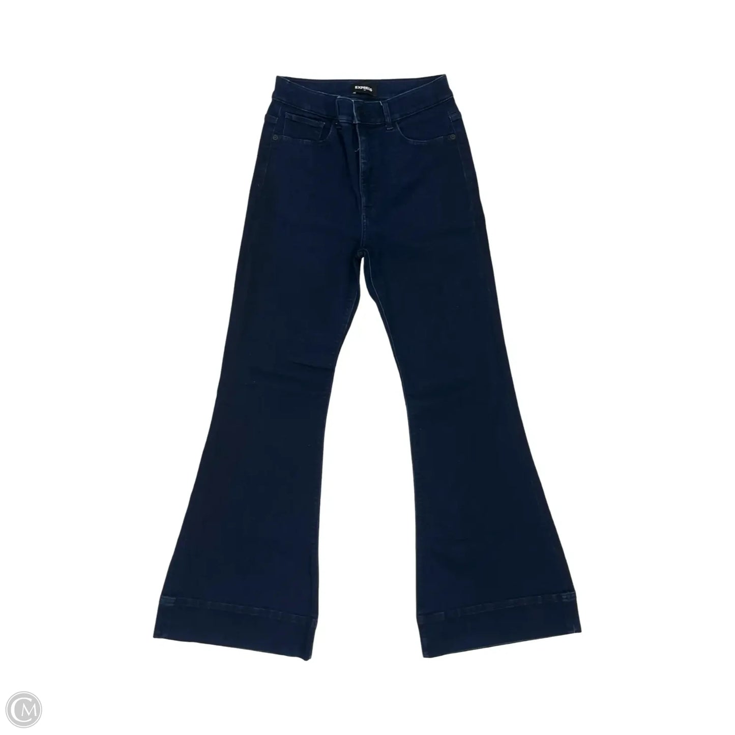 Jeans Flared By Express In Blue Denim, Size: 8