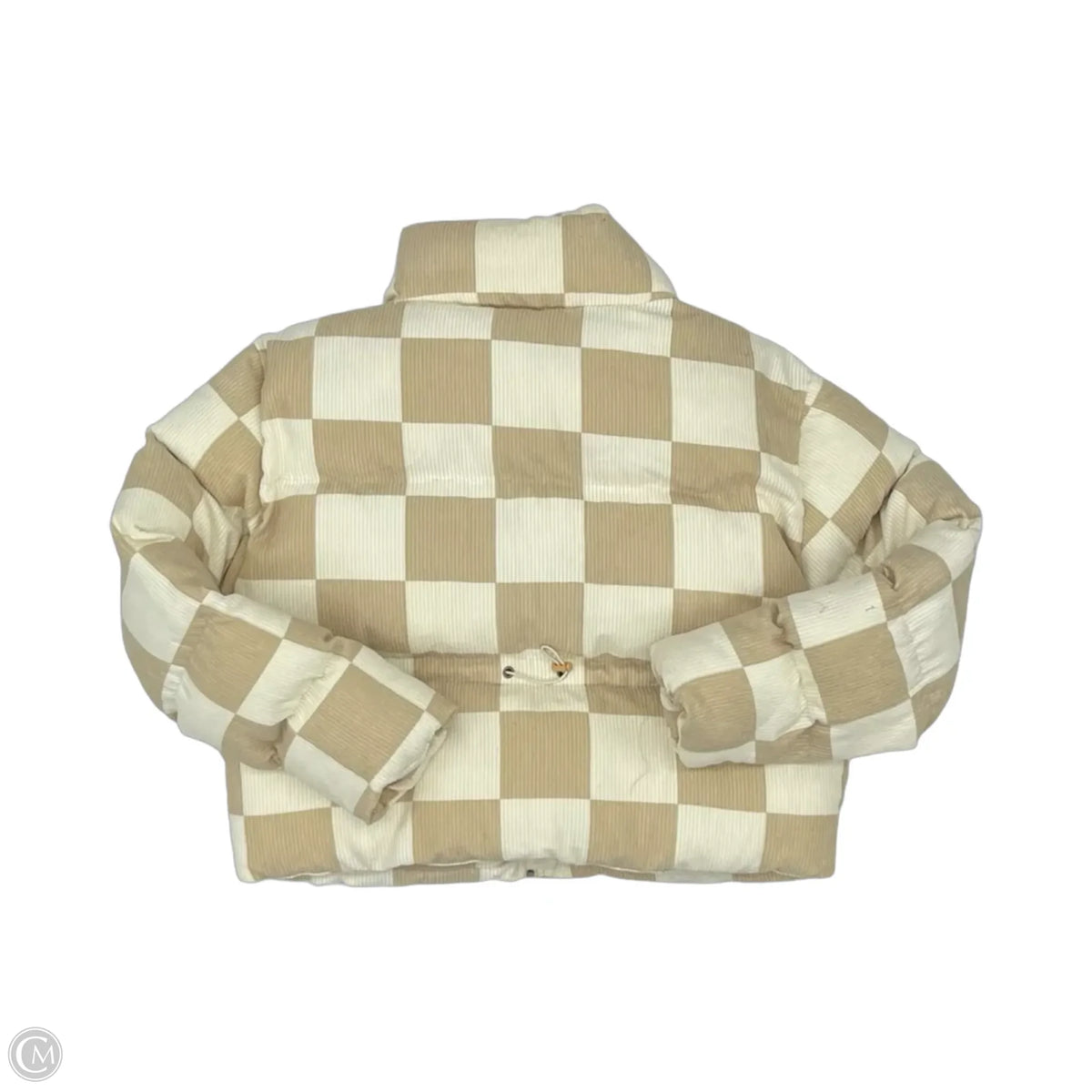 Coat Puffer & Quilted By Double Zero In Cream & Tan, Size: S