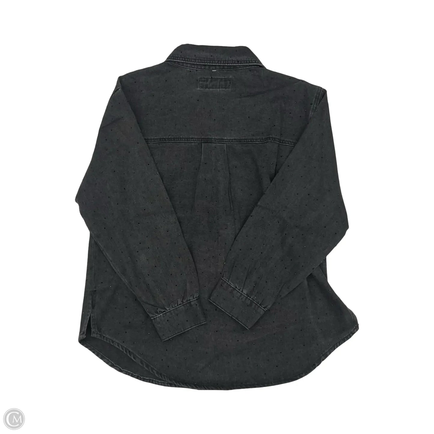 Jacket Shirt By Maurices In Black Denim, Size: L