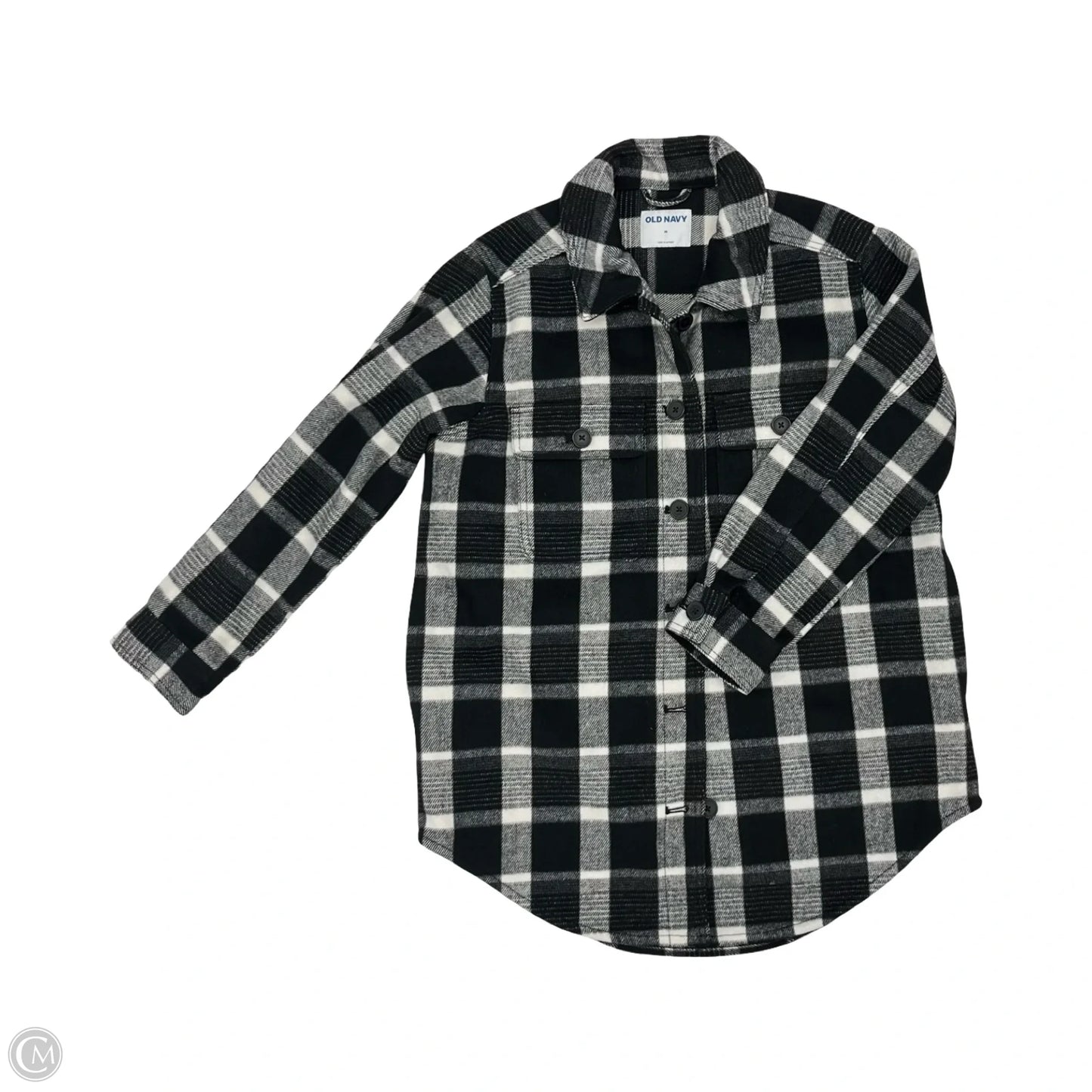 Jacket Shirt By Old Navy In Black & White, Size: M