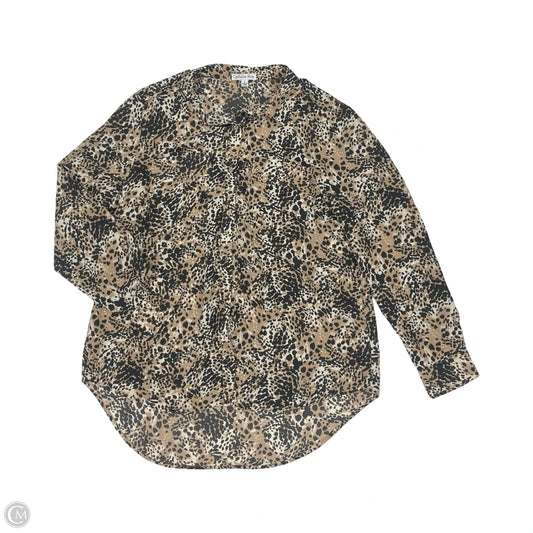 Blouse Long Sleeve By Ophelia Roe In Black & Tan, Size: L