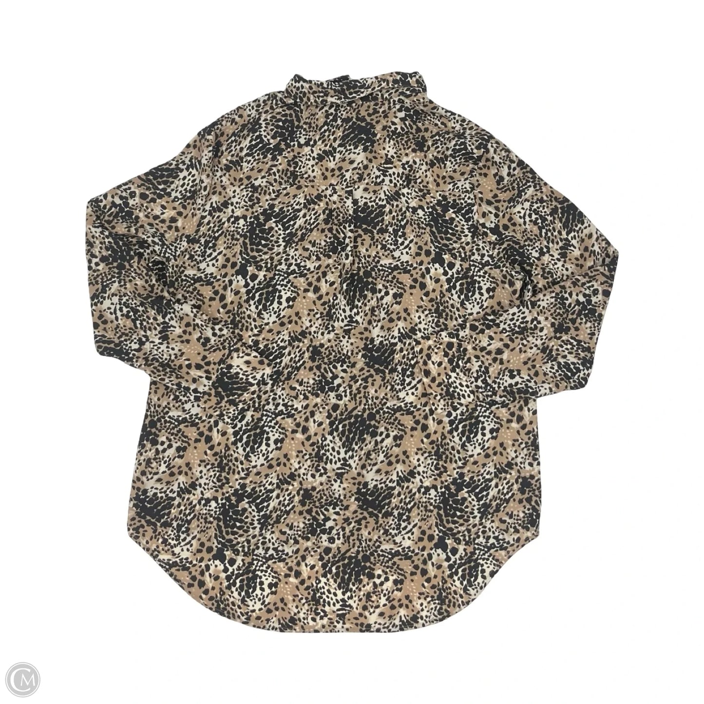 Blouse Long Sleeve By Ophelia Roe In Black & Tan, Size: L