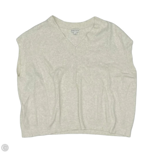 Vest Sweater By Ava & Viv In Cream, Size: 4x
