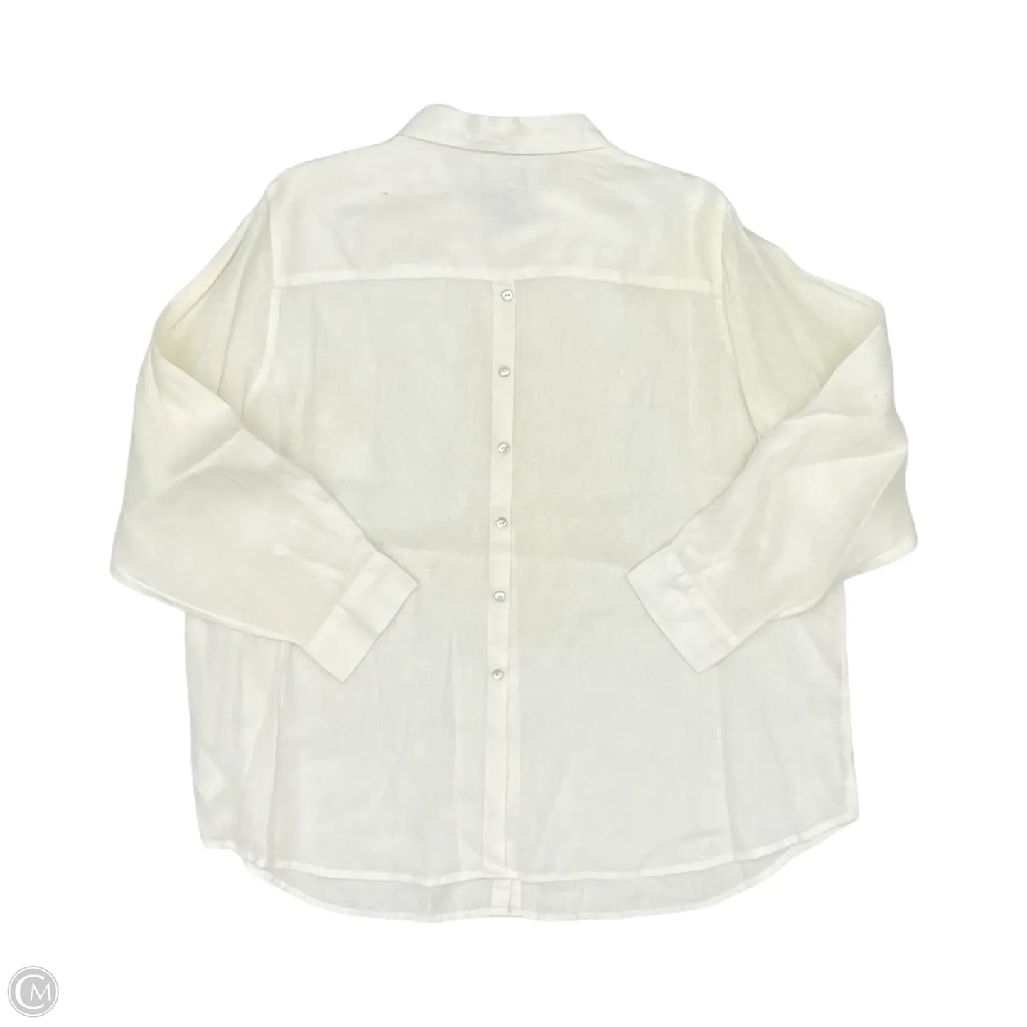 Blouse Long Sleeve By Jones And Co In White, Size: 2x