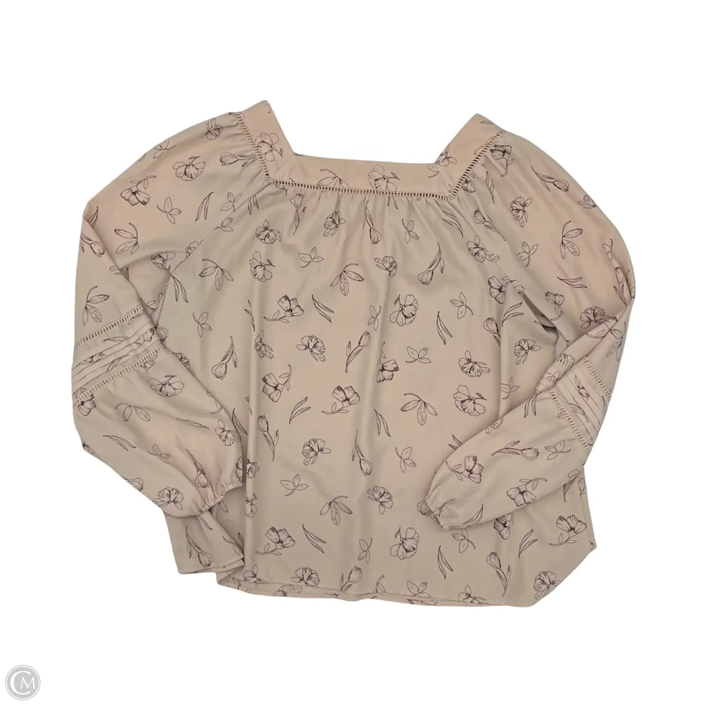 Blouse Long Sleeve By Lc Lauren Conrad In Tan, Size: Xxl