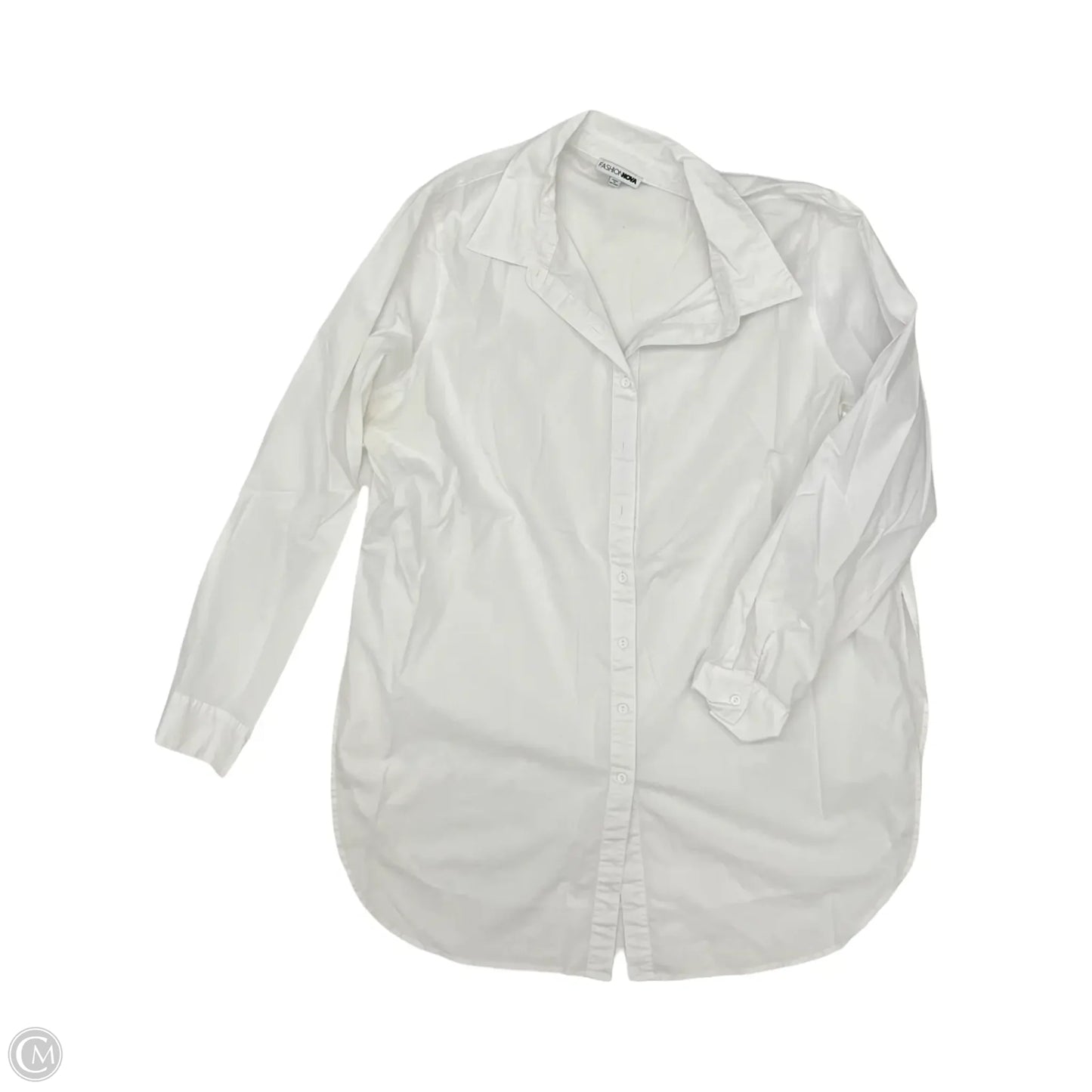 Blouse Long Sleeve By Fashion Nova In White, Size: 2x