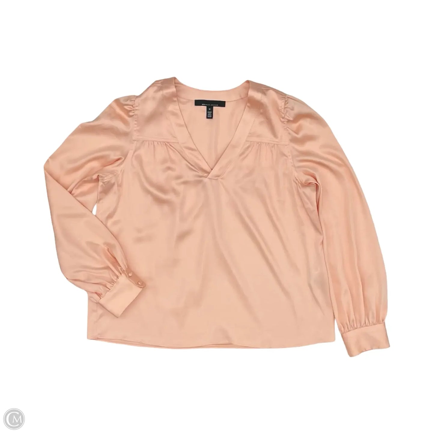 Blouse Long Sleeve By White House Black Market In Peach, Size: M