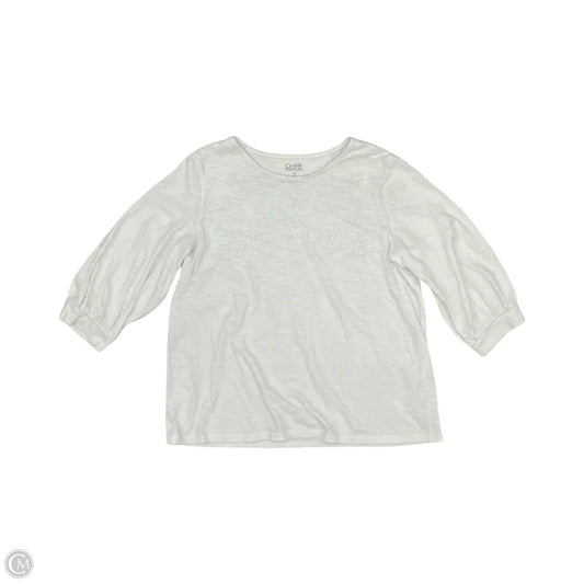 Top 3/4 Sleeve By Croft And Barrow In White, Size: Xl