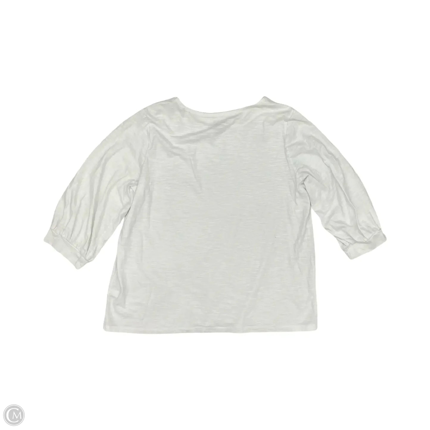 Top 3/4 Sleeve By Croft And Barrow In White, Size: Xl
