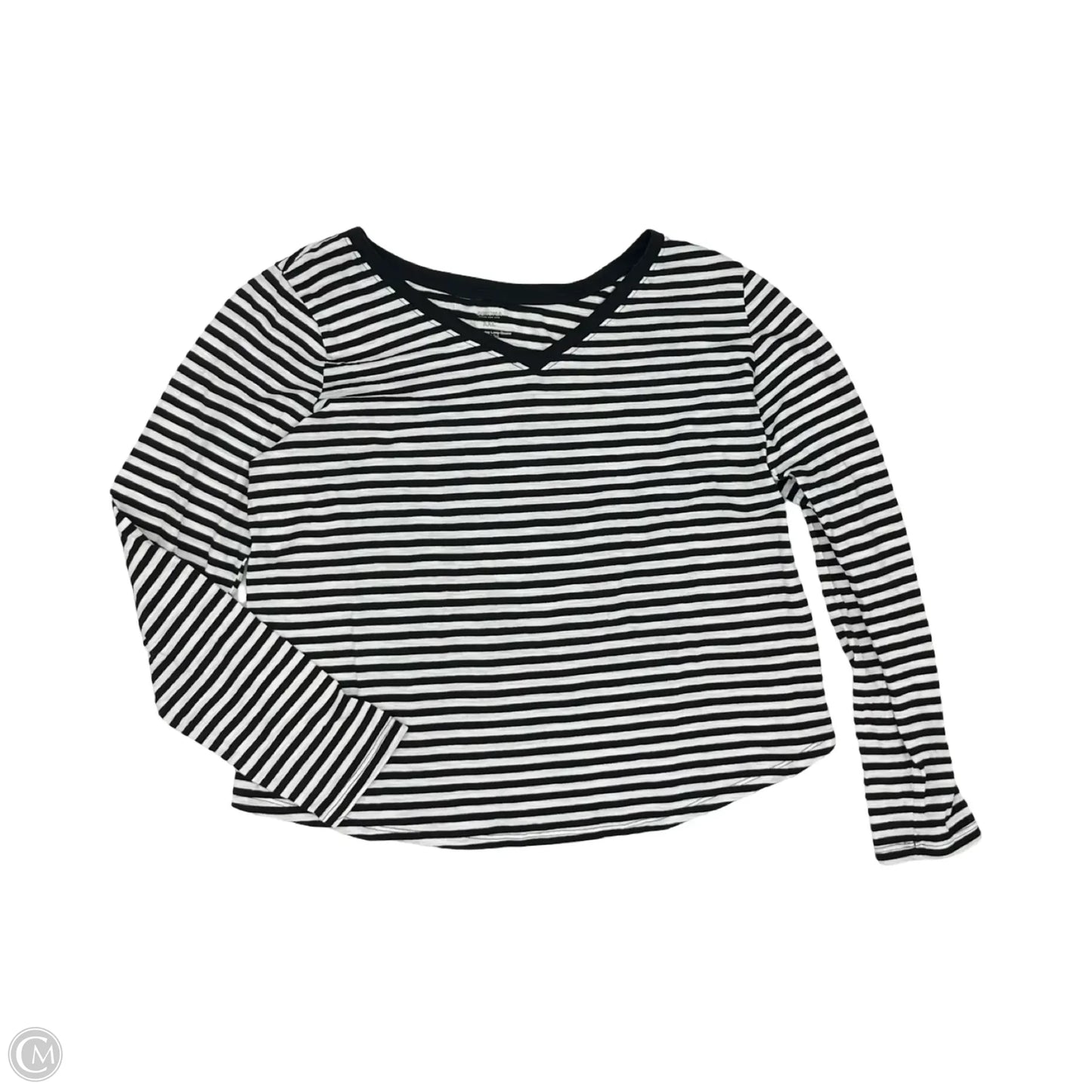 Top Long Sleeve By Sonoma In Black & White, Size: Xxl