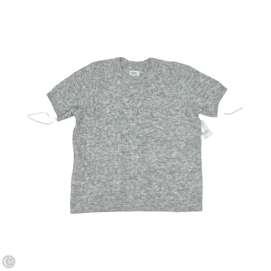Sweater Short Sleeve By Croft And Barrow In Grey, Size: 1x
