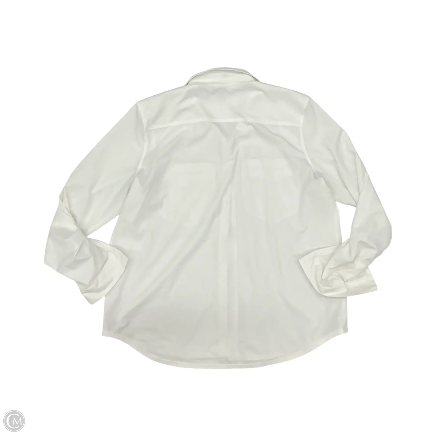 Blouse Long Sleeve By Eddie Bauer In White, Size: Xl
