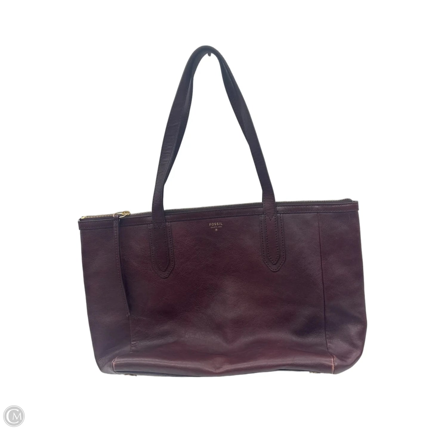 Handbag Leather By Fossil, Size: Large
