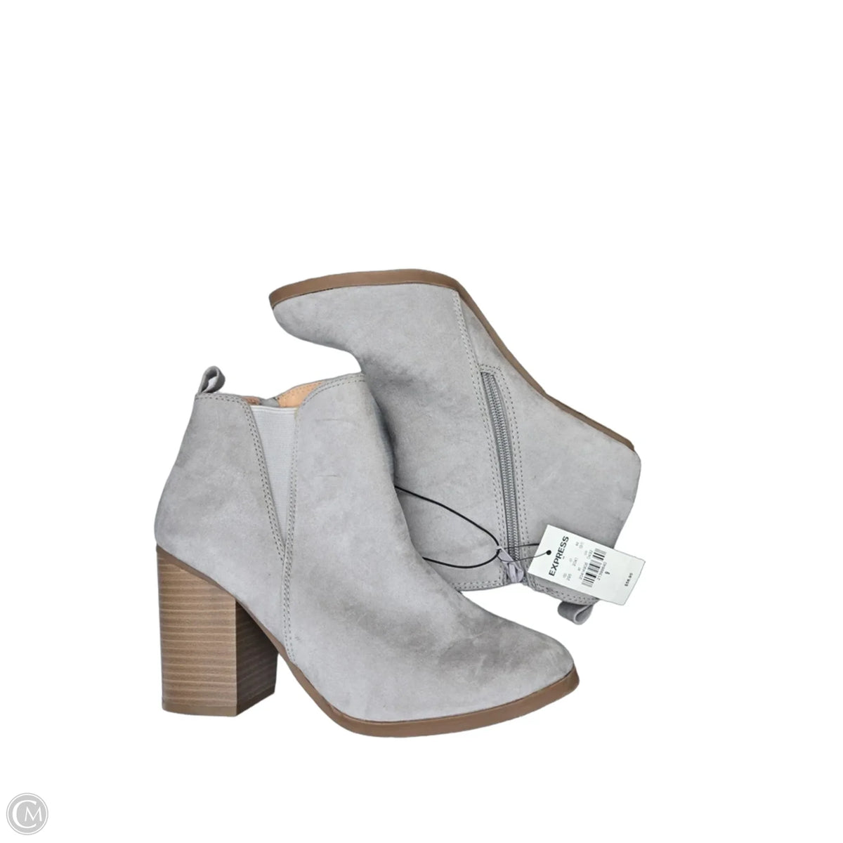 Boots Ankle Heels By Express In Grey, Size: 9