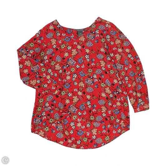 Blouse Long Sleeve By Chelsea And Theodore In Red, Size: Xl