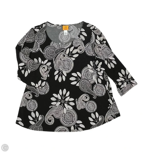 Top 3/4 Sleeve By Ruby Rd In Black & White, Size: 3x