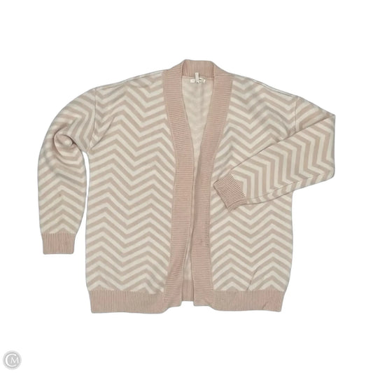 Sweater Cardigan By Maurices In Pink & White, Size: M