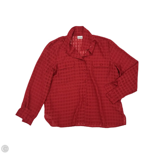 Blouse Long Sleeve By Liz Baker In Red, Size: 1x