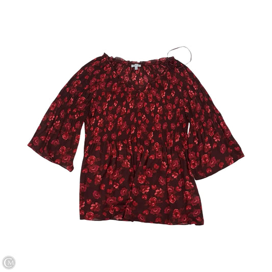 Blouse Long Sleeve By Floral & Ivy In Red, Size: 1x