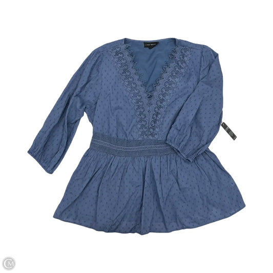 Blouse 3/4 Sleeve By Lane Bryant In Blue, Size: Xl