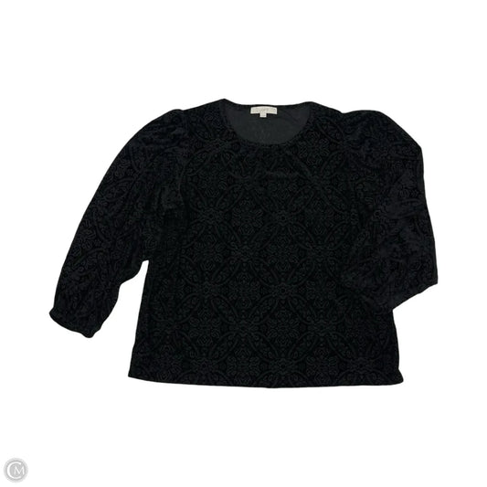 Blouse Long Sleeve By Loft In Black, Size: Xl