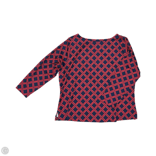Top Long Sleeve By Vineyard Vines In Blue & Red, Size: 2x