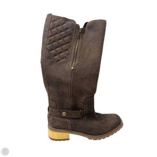 Boots Leather By Timberland In Brown, Size: 7.5