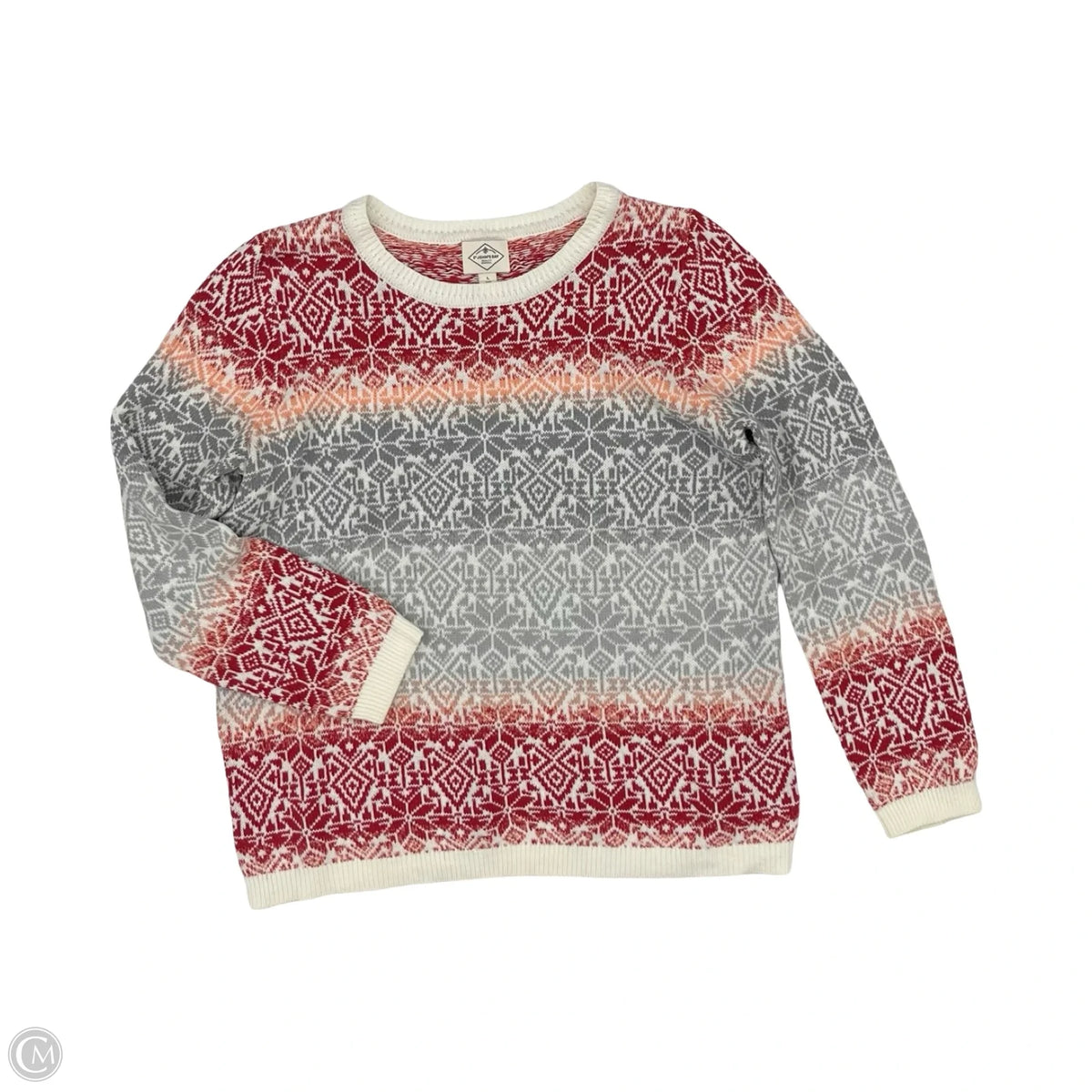 Sweater By St Johns Bay In Grey & Red, Size: L
